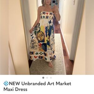 Colorful Strapless Maxi Dress